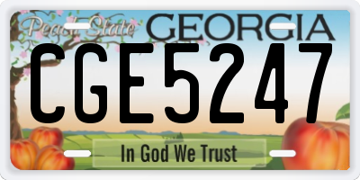 GA license plate CGE5247