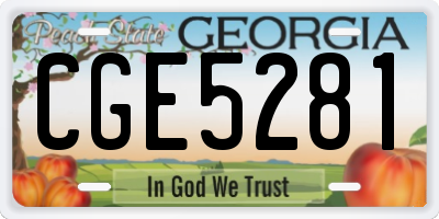GA license plate CGE5281