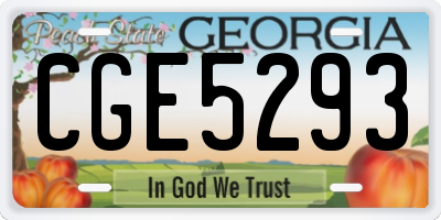 GA license plate CGE5293