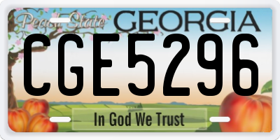 GA license plate CGE5296