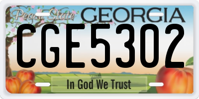 GA license plate CGE5302