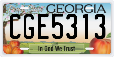 GA license plate CGE5313