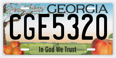 GA license plate CGE5320