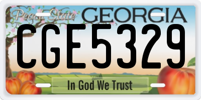 GA license plate CGE5329