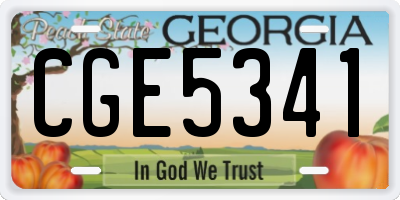 GA license plate CGE5341