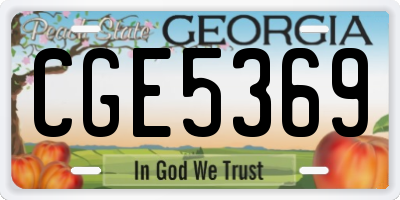 GA license plate CGE5369