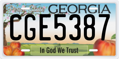 GA license plate CGE5387