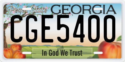 GA license plate CGE5400