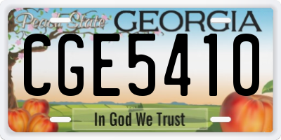 GA license plate CGE5410