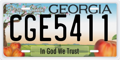 GA license plate CGE5411