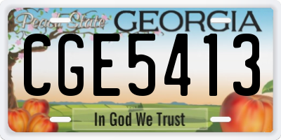 GA license plate CGE5413