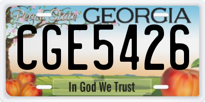 GA license plate CGE5426