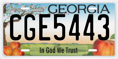 GA license plate CGE5443