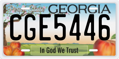 GA license plate CGE5446