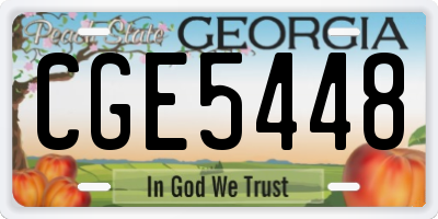 GA license plate CGE5448