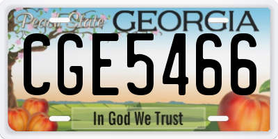 GA license plate CGE5466