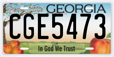 GA license plate CGE5473