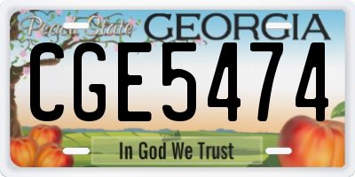 GA license plate CGE5474