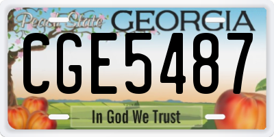 GA license plate CGE5487