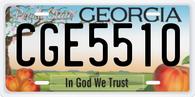 GA license plate CGE5510