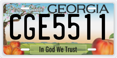 GA license plate CGE5511
