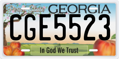 GA license plate CGE5523