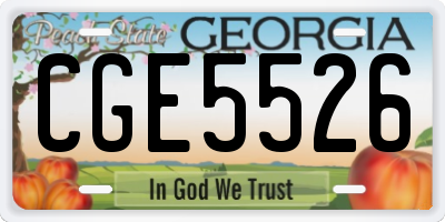 GA license plate CGE5526
