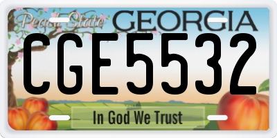 GA license plate CGE5532