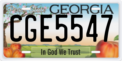 GA license plate CGE5547
