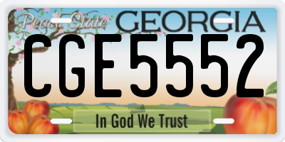 GA license plate CGE5552