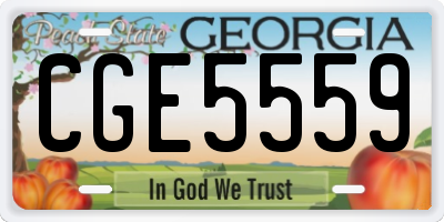 GA license plate CGE5559
