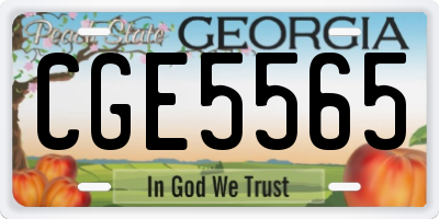 GA license plate CGE5565