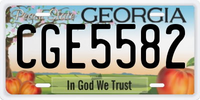 GA license plate CGE5582