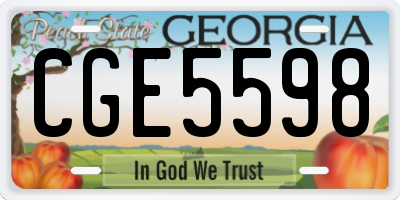 GA license plate CGE5598