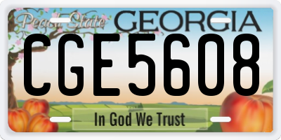 GA license plate CGE5608
