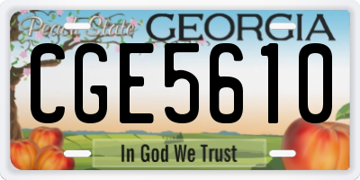 GA license plate CGE5610