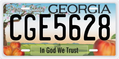 GA license plate CGE5628