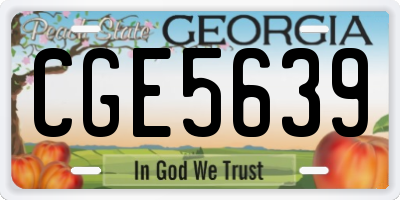 GA license plate CGE5639