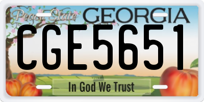 GA license plate CGE5651