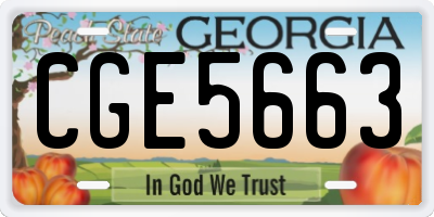 GA license plate CGE5663