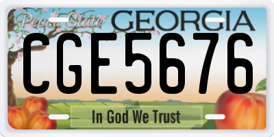 GA license plate CGE5676