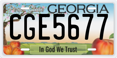 GA license plate CGE5677