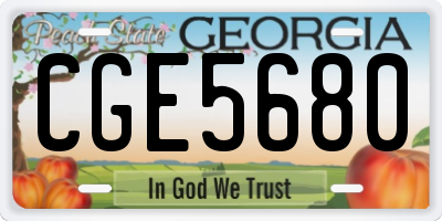 GA license plate CGE5680