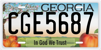 GA license plate CGE5687