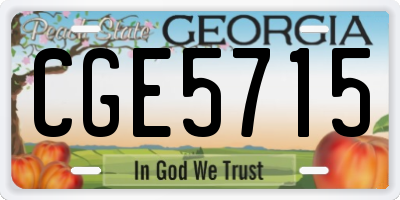 GA license plate CGE5715