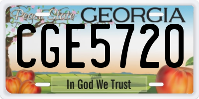 GA license plate CGE5720