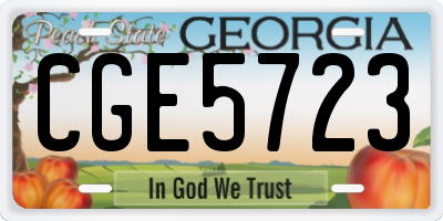 GA license plate CGE5723