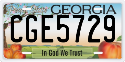 GA license plate CGE5729
