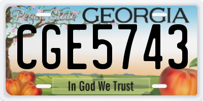 GA license plate CGE5743