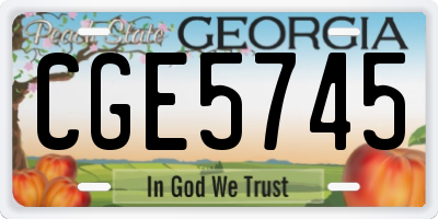 GA license plate CGE5745